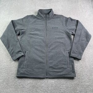 Columbia Jacket Mens Medium Grey Fleece Basin Trail III Full Zip Coat Outdoors